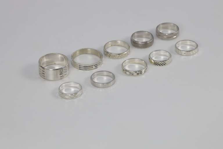 .925 Sterling Silver Plain Band Ring Lot 83 Rings of Various Sizes and Styles