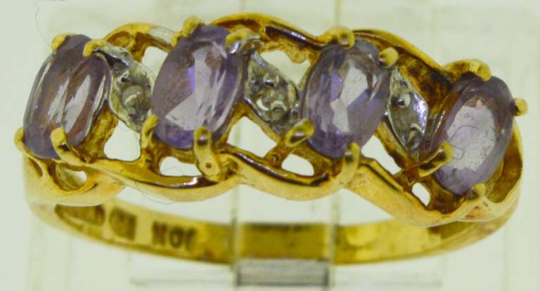 10KT Yellow Gold Amethyst Ring