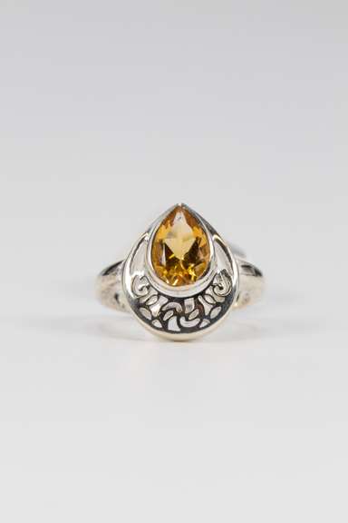 Sterling Silver Natural Citrine Gemstone Ring Size 7