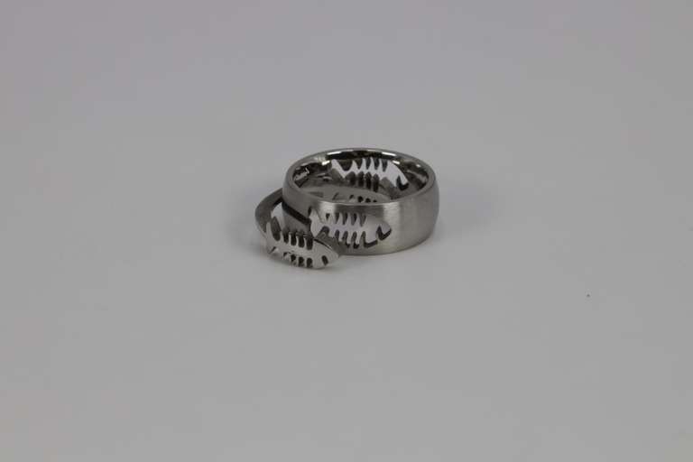 Lot of 15 Stainless Steel 316L Laser Cut Rings Removable Dead Fish Cut Out