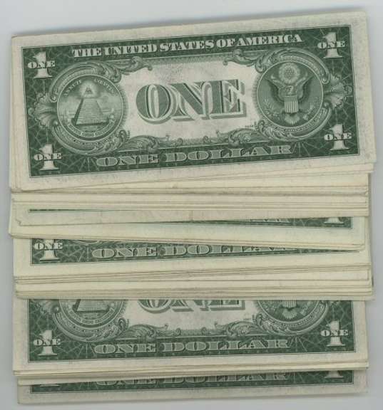 Super lot of 76 Crisp AU to CU $1 Silver Certificate, 1935 & 1957