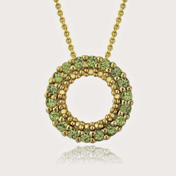 Peridot Circle Eternity Pendant