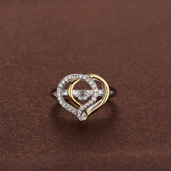 Lovely Two Tone heart ring
