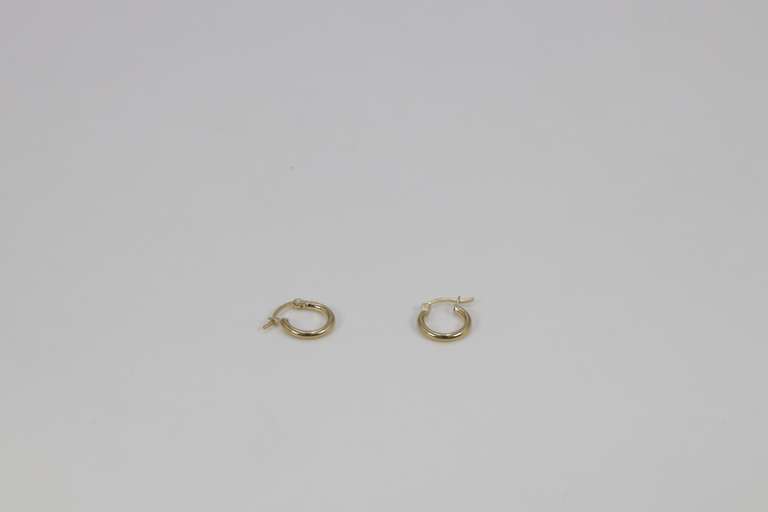 10k Yellow Gold Lever Back Hoop Earring Set Lot of 5 Pairs Various Sizes