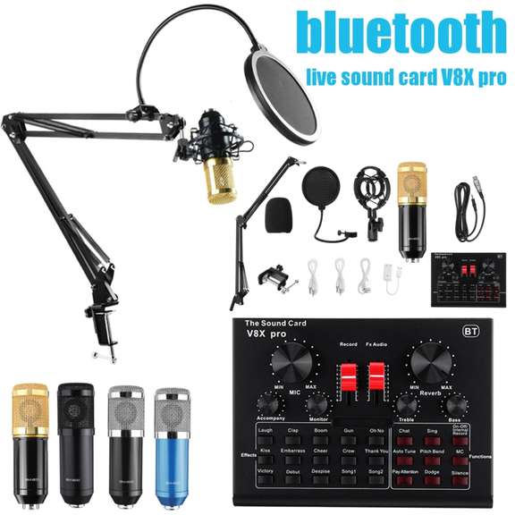 Condenser Microphone with Live Studio Sound Card