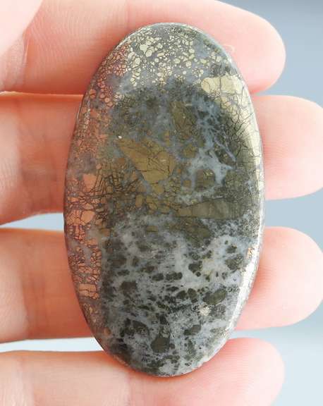 Awesome 105.06ct Nipomo Agate with Marcasite cabochon