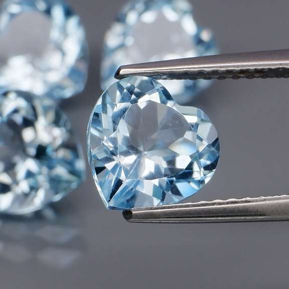 Superb quality 8.72ct 4 piece sky blue Topaz set