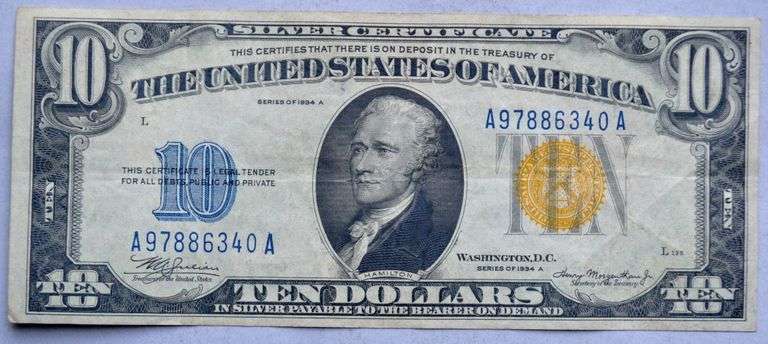 Clean $10 North Africa 1935A Silver Certificate