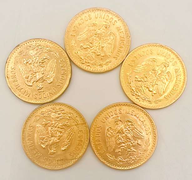 5x $5 Mexican Gold Peso