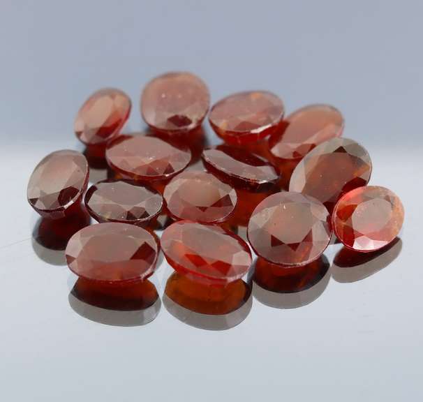 Gorgeous color! All natural 58.49ct Hessonite Garnet set