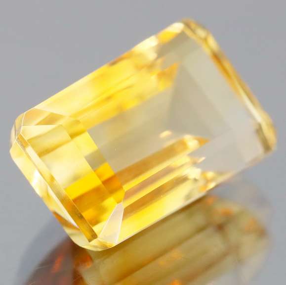 Bright 13.48ct untreated emerald cut Citrine