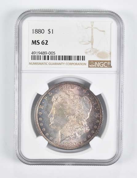 MS62 1880 Morgan Silver Dollar NGC