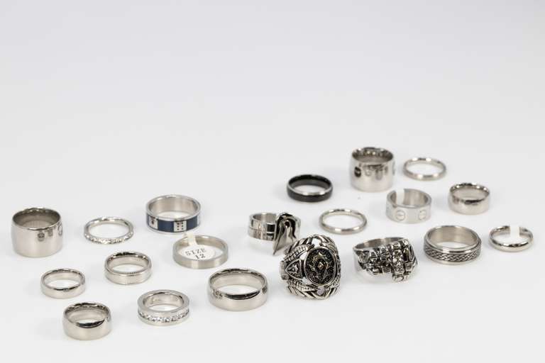 Stainless Steel Curated Ring Set Lot of 20 Rings