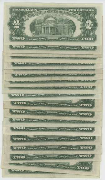Lot of 19 much nicer 1953 Series $2 Red Seal Notes