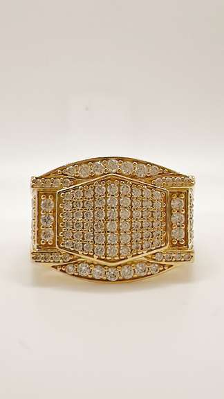 Men's 14kt Solid Yellow Gold & CZ Ring