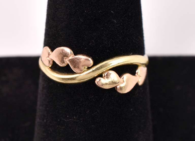 Romantic Heart Ring in Two Tone Gold