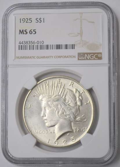 1925 Peace Silver Dollar NGC MS65