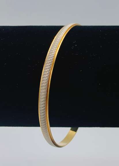 21kt Solid Yellow & White Gold Bangle Bracelet