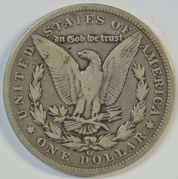 Key date 1890-CC Morgan Silver Dollar. Sharp circ