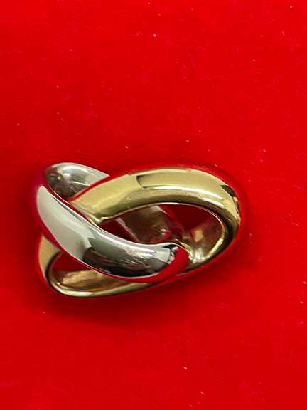14K WHITE AND YELLOW GOLD PENDANT / SLIDE