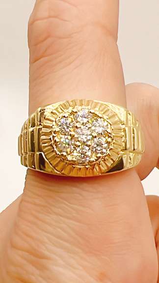 Men's 14kt Solid Yellow Gold & CZ Ring