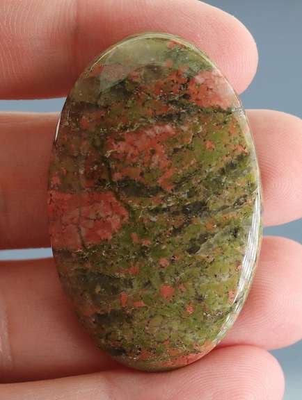 Eye catching 72.14ct Unakite cabochon