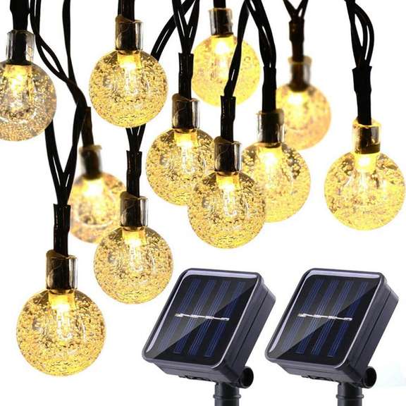 2Pcs 30LED Solar String Ball Lights Outdoor Waterproof