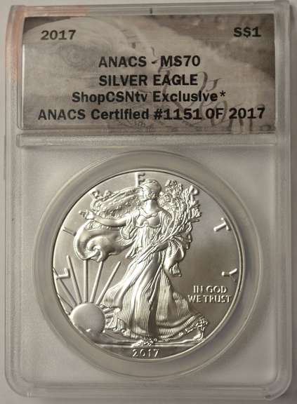 2017 American Silver Eagle ANACS MS70