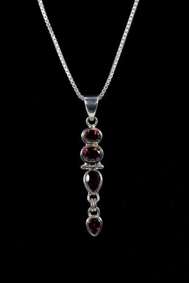 Sterling Silver Garnet Pendant