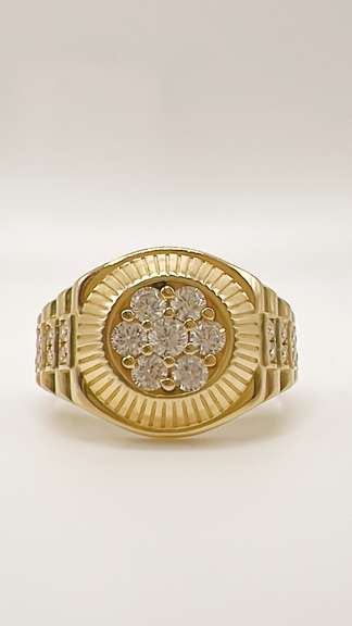 Men's 14kt Solid Yellow Gold & CZ Ring