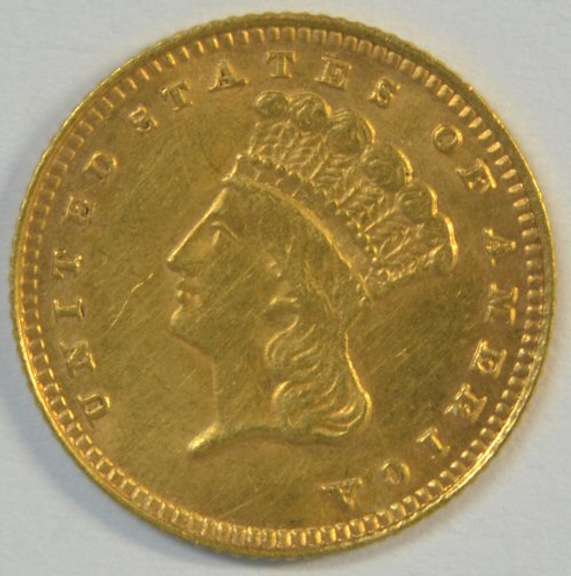 Very Scarce 1887 Type 3 $1 Gold Piece in lovely BU