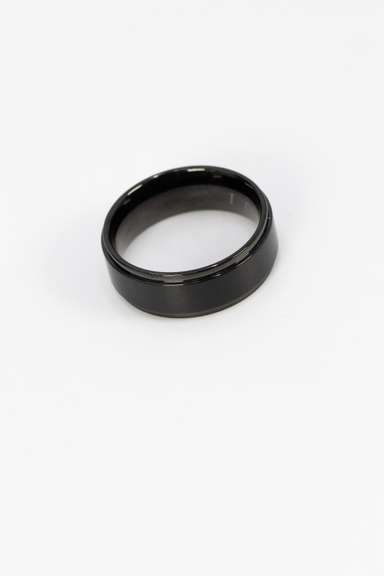 8mm Black Titanium Wedding Ring w/ "I Love You" Laser Engraved Inside the Ring SIze 9