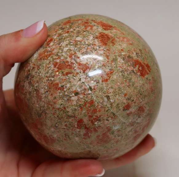 Eye catching 5,040ct Unakite sphere