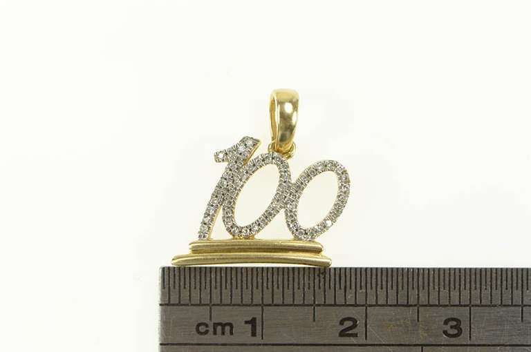 10K Yellow Gold 0.25 Ctw Diamond 100 Percent Symbol Charm/Pendant