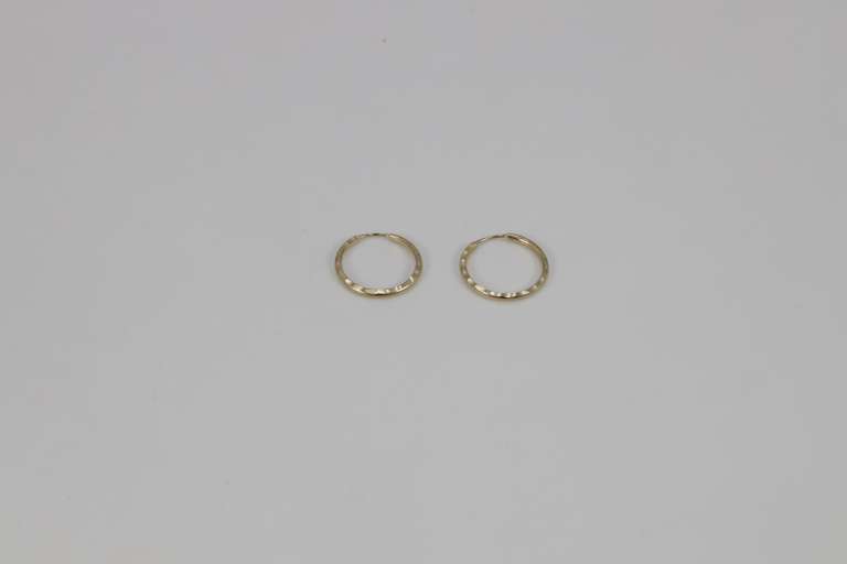10k Yellow Gold Diamond Cut Hoop Earrings Lot of 5 Pairs 15mm