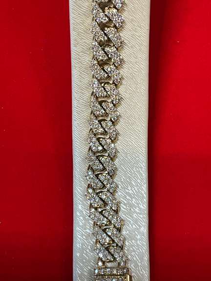 CERTIFIED BRAND NEW MEN'S CUBA LINK DIAMOND BRACELET