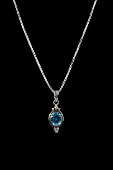 Sterling Silver Blue Topaz Pendant
