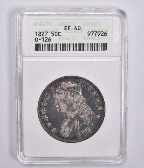 EF40 1827 Capped Bust Half Dollar O-126 ANACS