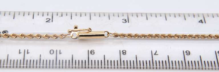 Simple Yellow Gold Rope Chain Necklace