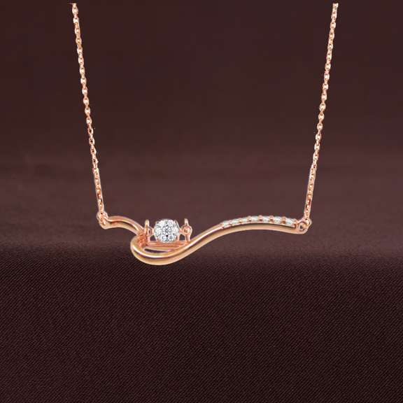 Heart beat Gold and diamond Dancing pendant