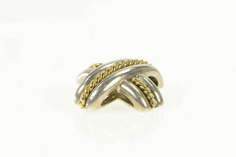 Sterling Silver 18K Tiffany & Co. Signature X Kiss Designer Pendant