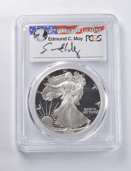 PR69 DCAM 1992-S American Silver Eagle Signed Moy PCGS