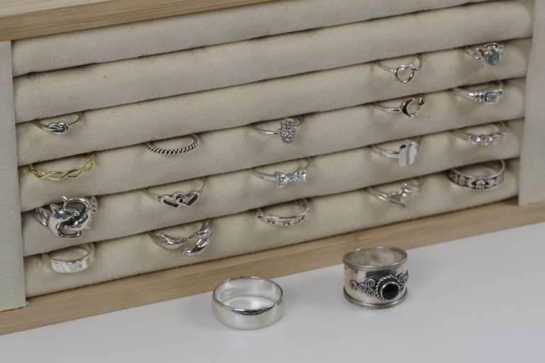 Sterling Silver Curated Ring Assortment Various Sizes & Styles (20 Ring Lot)