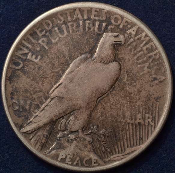 1921 High Relief Peace Dollar, Circulated.