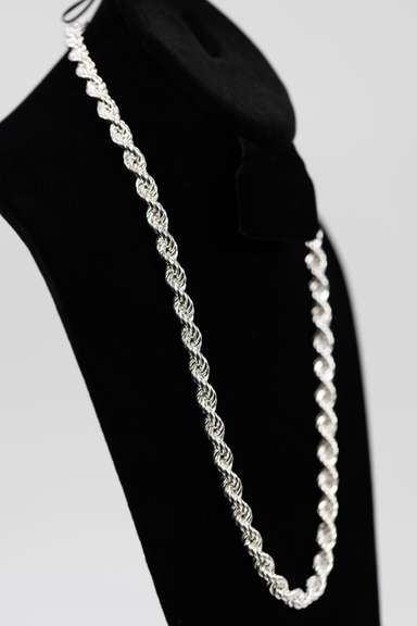 Sterling Silver Hollow Spiral Rope Chain 8mm Pure 925 Italy New Men's Wide Necklace 24"