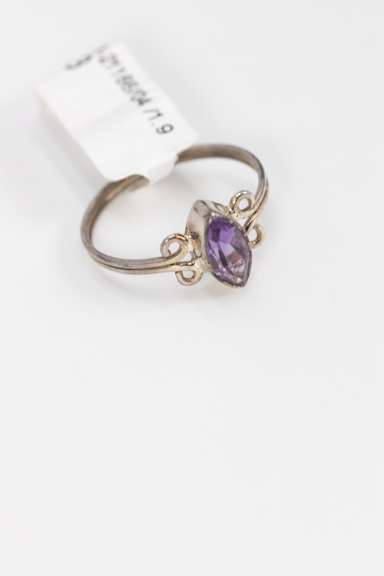 Sterling Silver Natural Amethyst Gemstone Ring Size 10