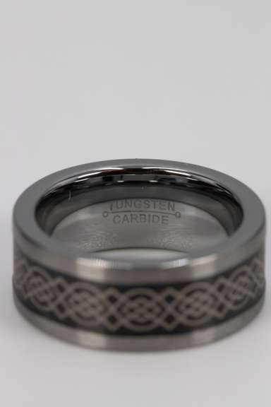 Men's Tungsten Carbide Two Tone Celtic Wedding Band Comfort Fit Ring Size 6