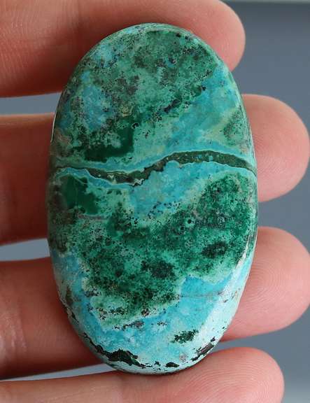 Striking 86.32ct Chrysocolla and Malachite cabochon