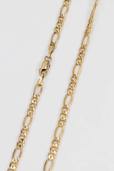 14k Yellow Gold Solid Figaro Link Chain 3.3mm Necklace 20"