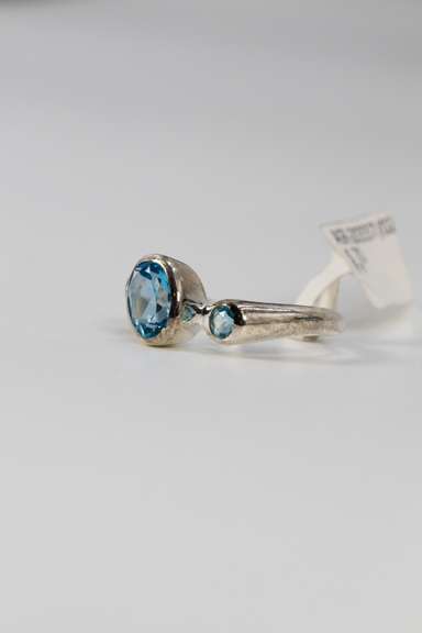 Sterling Silver Natural Blue Topaz Gemstone Ring